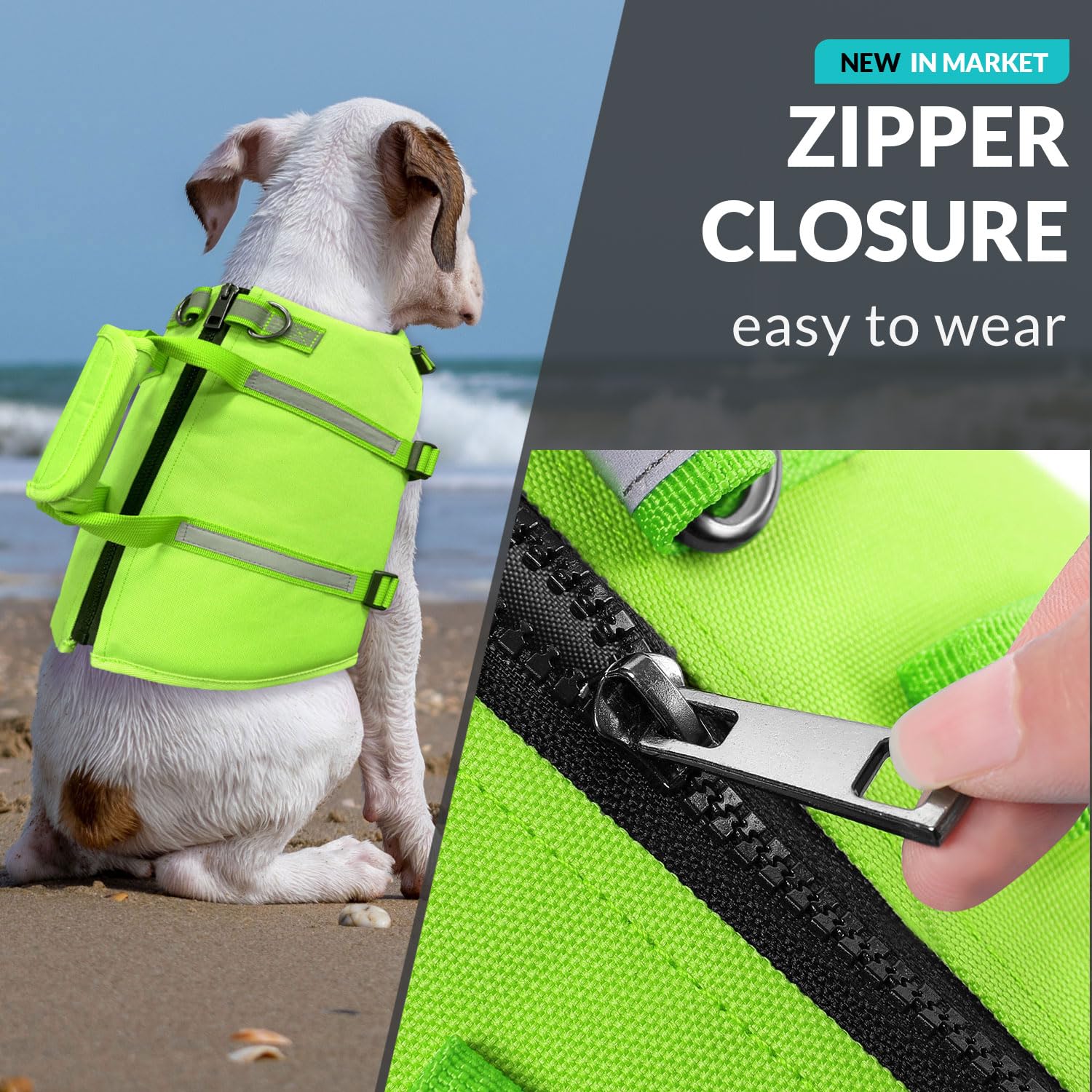 Queenmore Dog Life Jacket,Dog Life Vest For Swimming,Xl Dog Swim Vest,Lightweigth Adjustable Reflective Puppy Pet Float Life Pre